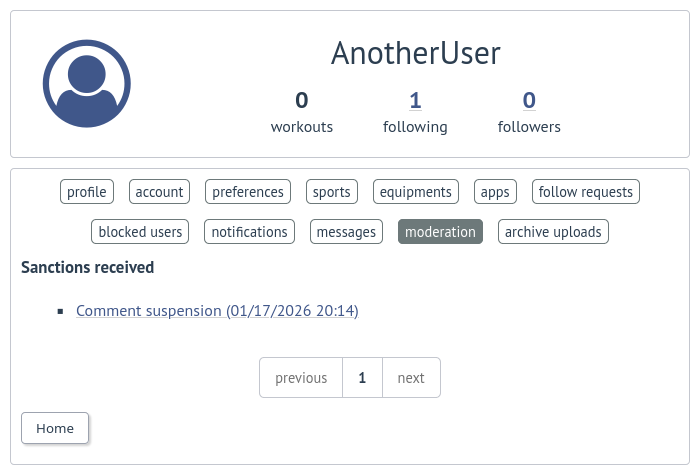 Moderation on FitTrackee